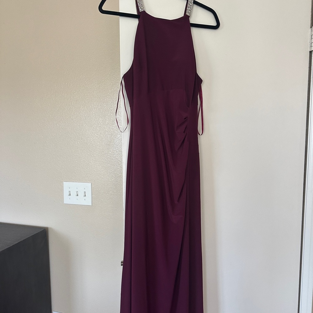 Elegant Burgundy Evening Gown
